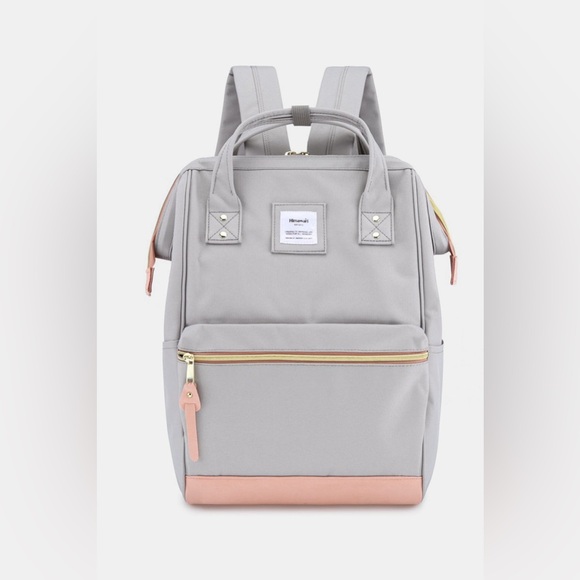 Himawari Contrast Waterproof Canvas Backpack Bag with Side Pockets - Picture 2 of 13